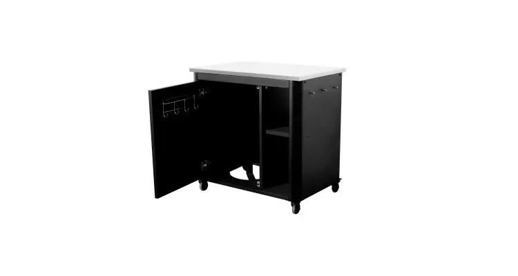 Modul bucatarie de exterior cu o usa si un raft lateral, cu blat de lucru din inox Cozze negru 90x60x90 cm 90527 — imaginea 4