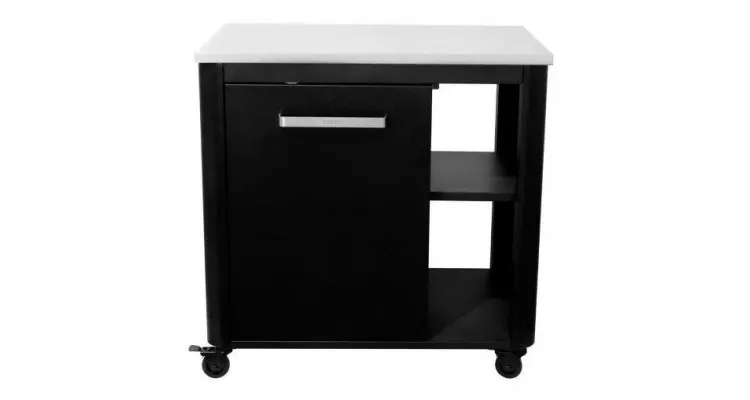 Modul bucatarie de exterior cu o usa si un raft lateral, cu blat de lucru din inox Cozze negru 90x60x90 cm 90527 — imaginea 5