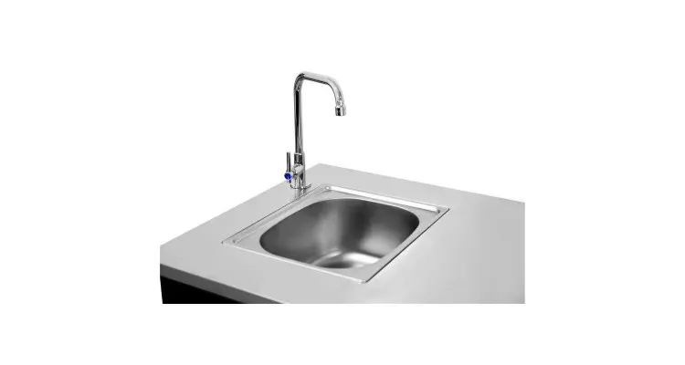Modul bucatarie de exterior cu doua usi, cu chiuveta, robinet si blat de lucru din inox Cozze negru 90x60x90 cm 90529 — imaginea 5