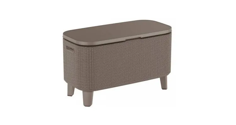 Masa exterior cu lada frigorifica (frapiera) Keter Bevy Bar XL, Cappuccino — imaginea 2