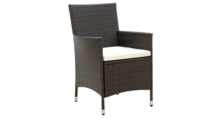 Set mobilier de exterior, 3 piese, maro, poliratan — imaginea 3