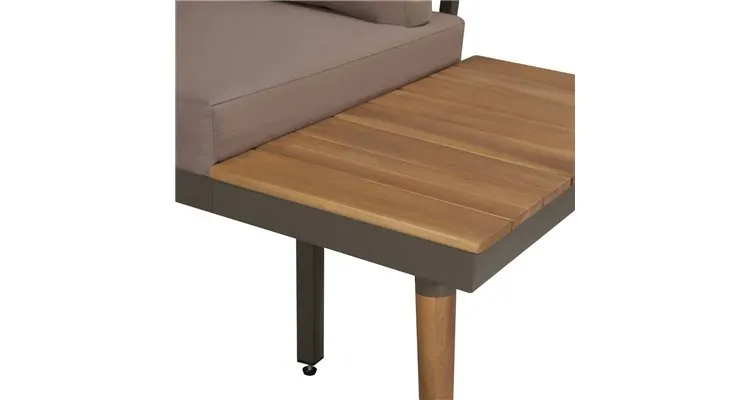 Set mobilier gradina cu perne, 4 piese, maro, lemn acacia — imaginea 3