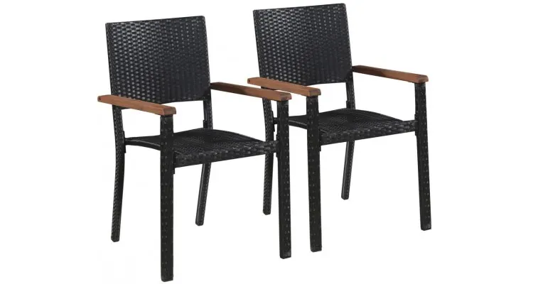 Set de masa pentru gradina, 3 piese, negru — imaginea 2