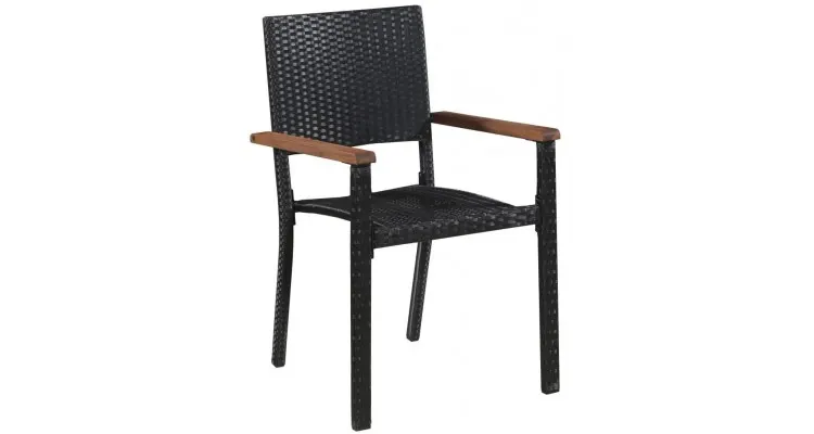 Set de masa pentru gradina, 3 piese, negru — imaginea 3