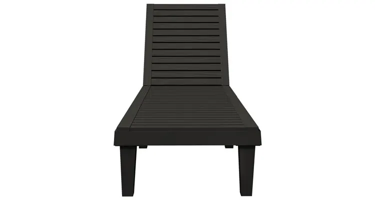 Sezlong, negru, 155x58x83 cm, polipropilena — imaginea 3
