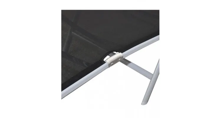 Sezlong de exterior 2 buc, aluminiu, gri si negru — imaginea 3