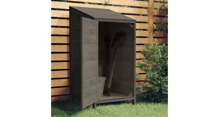Sopron de gradina, antracit, 55x52x112 cm, lemn masiv de brad — imaginea 3