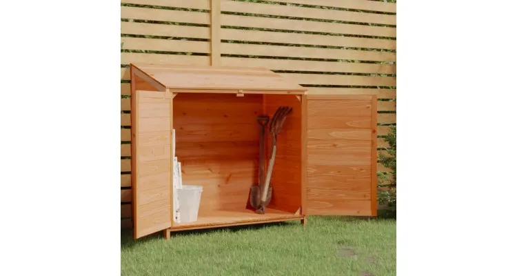 Sopron de gradina, maro, 102x52x112 cm, lemn masiv de brad — imaginea 2