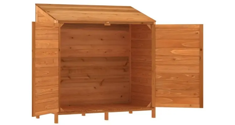 Sopron de gradina, maro, 102x52x112 cm, lemn masiv de brad — imaginea 5