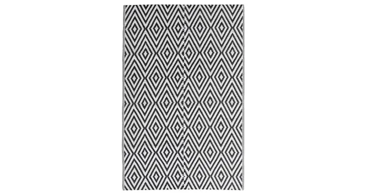 Covor de exterior, negru, 140x200 cm, pp
