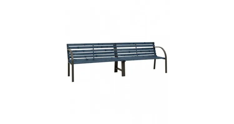 Banca dubla de gradina, gri, 241 cm, lemn de brad chinezesc