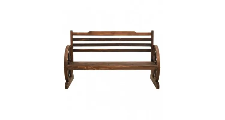 Banca de gradina, 112 cm, lemn masiv de brad — imaginea 2