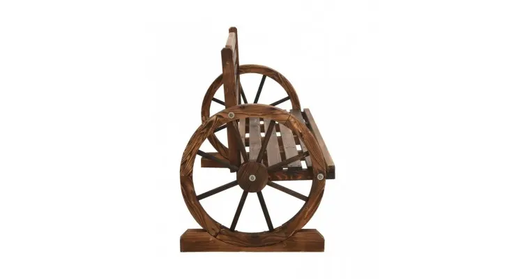 Banca de gradina, 112 cm, lemn masiv de brad — imaginea 3