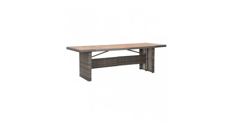 Set mobilier de exterior cu perne, 9 piese, gri, poliratan — imaginea 3