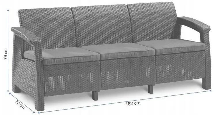 Canapea pentru gradina si terasa Keter Corfu Love Seat Max 258947 maro — imaginea 2