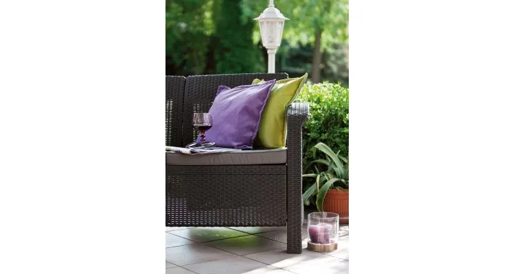 Canapea pentru gradina si terasa Keter Corfu Love Seat Max 258947 maro — imaginea 3