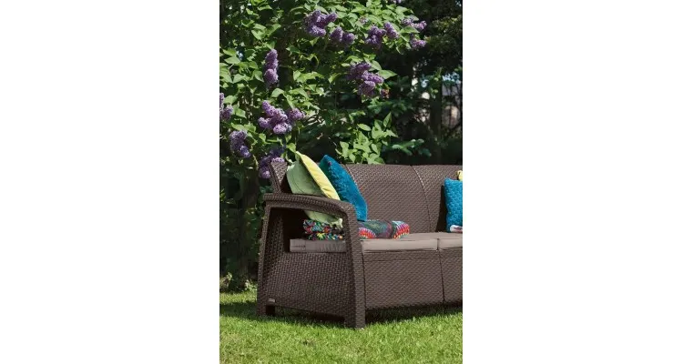 Canapea pentru gradina si terasa Keter Corfu Love Seat Max 258947 maro — imaginea 4