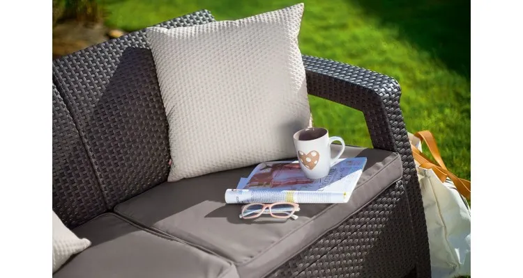 Canapea pentru gradina si terasa Keter Corfu Love Seat Max 258947 maro — imaginea 5