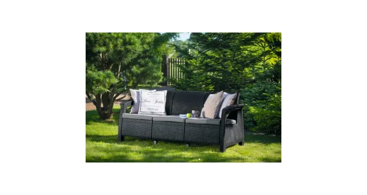 Canapea pentru gradina si terasa Keter Corfu Love Seat Max 258975 gri antracit — imaginea 4