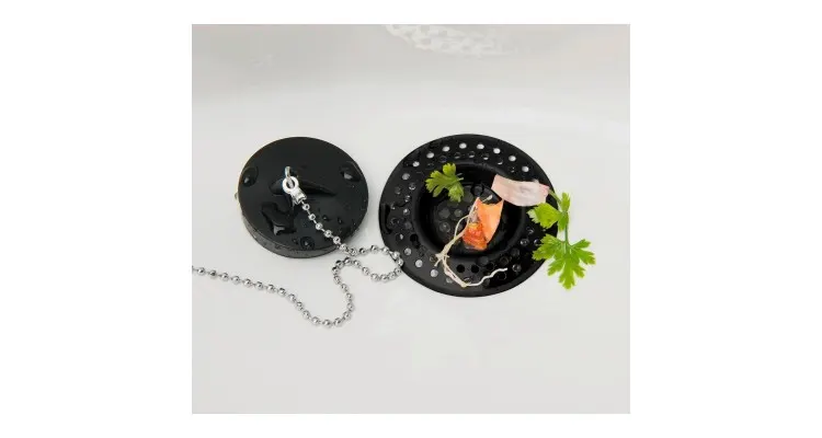 Set 2 site pentru scurgerea de la chiuveta din otel inoxidabil negru Wenko 25658100 — imaginea 4