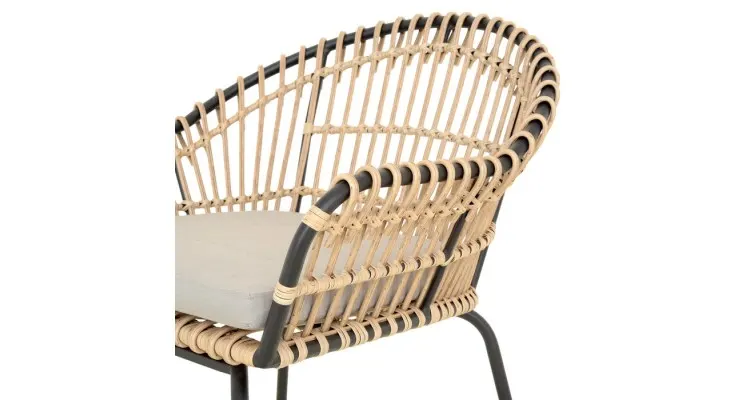 Scaun dining ALBA lungime 75 latime 68 inaltime 80 negru cu gri — imaginea 3
