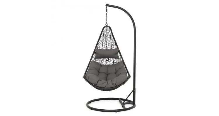 Leagan NEW CAROUSEL lungime 95 latime 95 inaltime 190 negru cu gri — imaginea 3