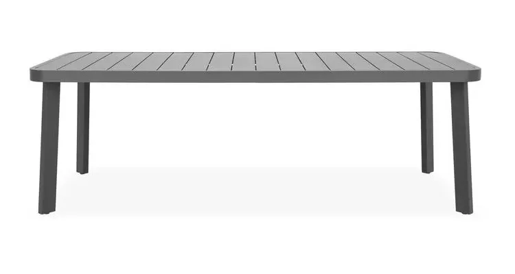 Set 8 scaune si masa de exterior, cadru aluminiu, LYNE antracit cu maro, finisaj Poliratan — imaginea 4