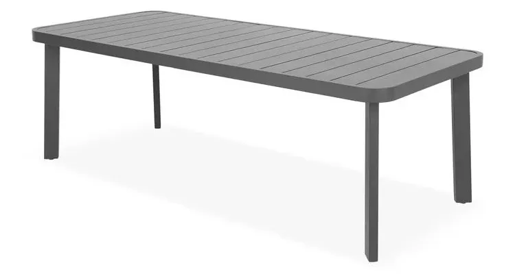 Set 8 scaune si masa de exterior, cadru aluminiu, LYNE antracit cu maro, finisaj Poliratan — imaginea 5