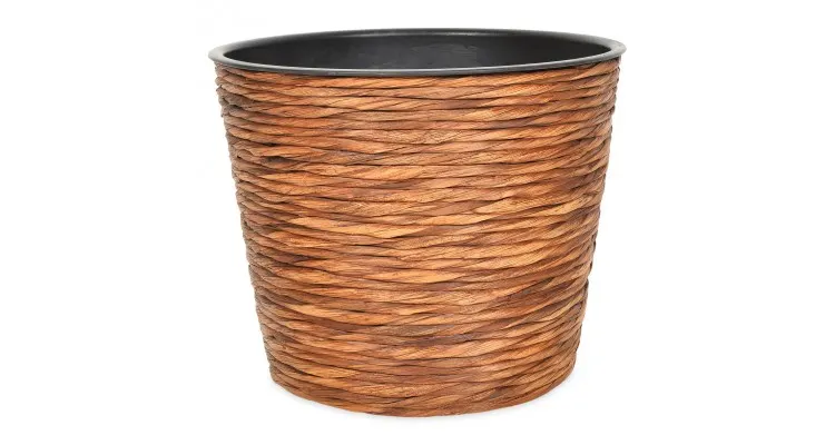 Ghiveci mare WEAVE inaltime 32 diametru 40 maro inchis — imaginea 3