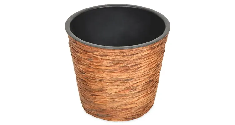 Ghiveci mic WEAVE inaltime 26 diametru 30 maro inchis — imaginea 2