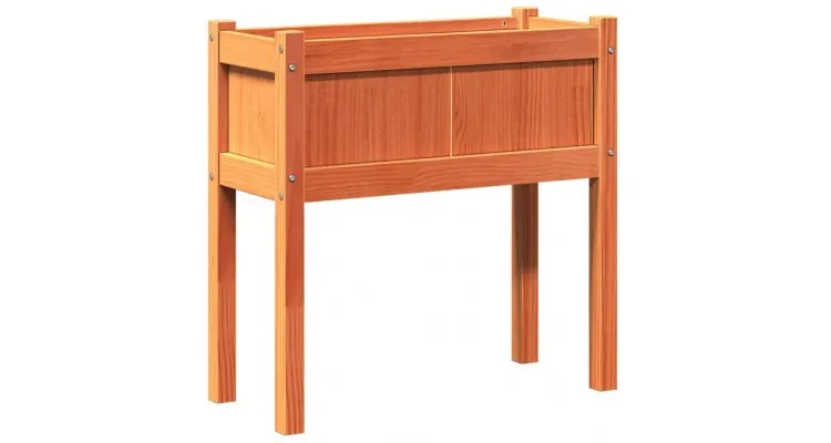 Jardiniera gradina cu picioare maro ceruit 70x31x70 cm lemn pin — imaginea 2