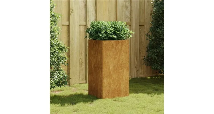 Jardiniera, 40x40x80 cm, otel corten — imaginea 2