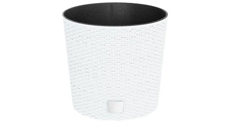 Jardiniera cu interior detasabil, alb, 15 / 15,3 l, pp ratan