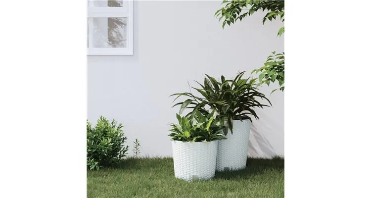 Jardiniera cu interior detasabil, alb, 15 / 15,3 l, pp ratan — imaginea 2