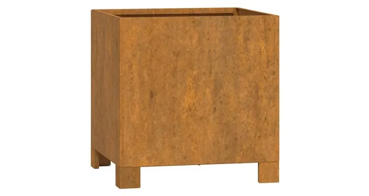 Jardiniera cu picioare, ruginiu, 32x30x33 cm, otel corten — imaginea 3