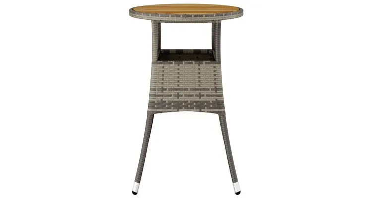 Masa de gradina, gri, Ø60x75cm, lemn de acacia/poliratan — imaginea 3
