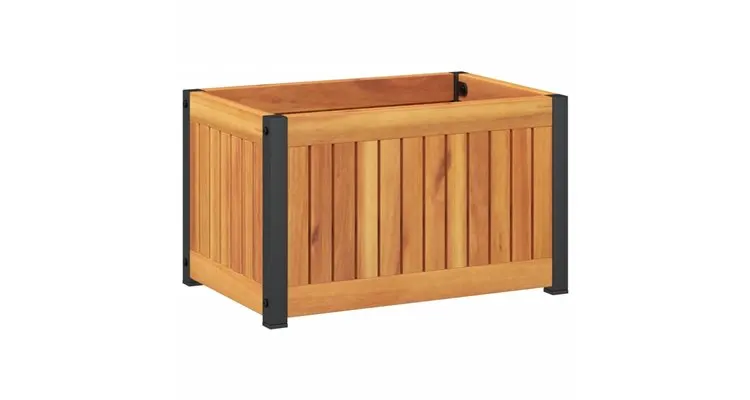 Jardiniera de gradina, 45x30x27,5 cm, lemn masiv acacia/otel