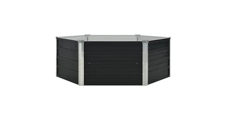 Strat inaltat de gradina antracit 129x129x45 cm otel galvanizat — imaginea 2