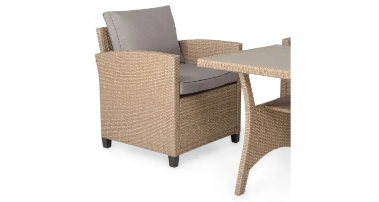Set mobilier gradina Baxter, canapea 3 locuri, 2 fotolii, 2 taburete si masa — imaginea 5