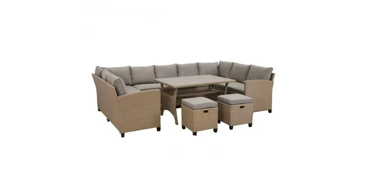 Set mobilier gradina Baxter coltar, masa si 2 taburete — imaginea 2