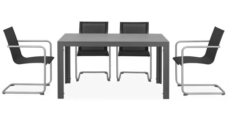Set 4 scaune si masa HAVEN ESSEN antracit cu gri — imaginea 3
