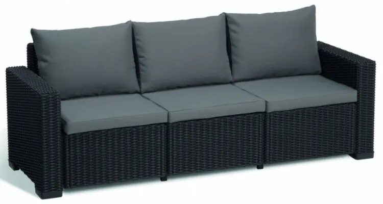Canapea exterior cu 3 locuri California Keter, Grafit