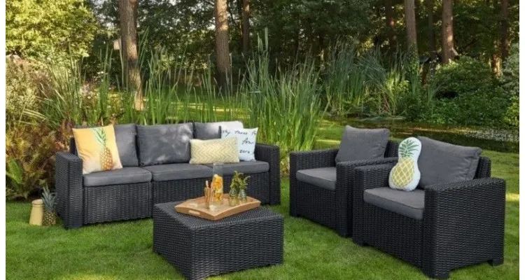 Canapea exterior cu 3 locuri California Keter, Grafit — imaginea 3