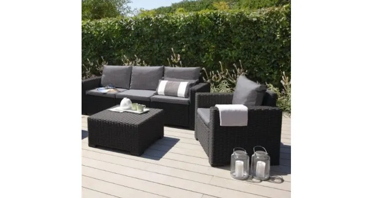 Canapea exterior cu 3 locuri California Keter, Grafit — imaginea 4
