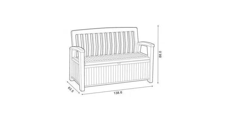 Banca de gradina, Patio Keter, Alb 227 L — imaginea 2