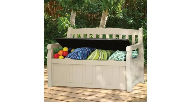 Banca de gradina cu lada depozitare Eden Garden, 265 L, Bej, Keter — imaginea 3