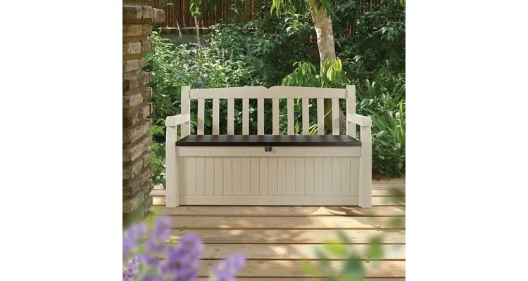Banca de gradina cu lada depozitare Eden Garden, 265 L, Bej, Keter — imaginea 4