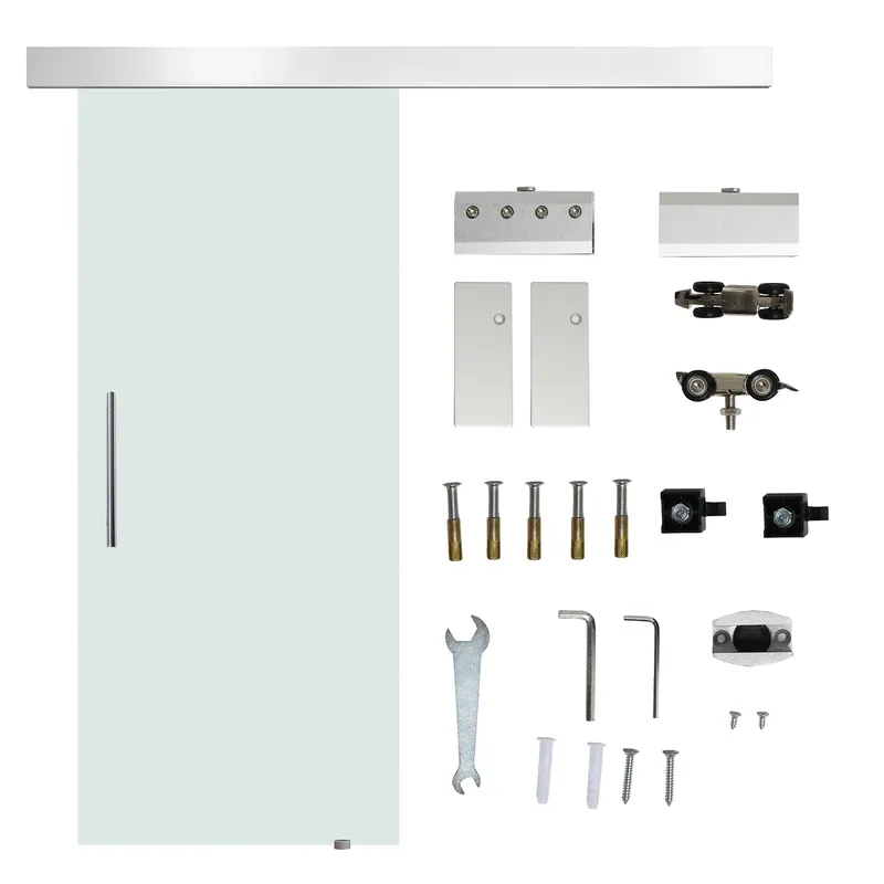 HOMCOM usa glisanta din sticla, sina silentioasa, 77.5x205cm | Romania