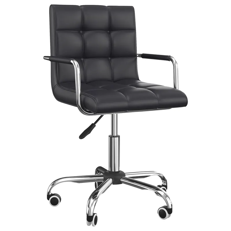 Scaun Rotativ HOMCOM cu Brațe din Piele Sintetică, Negru 52.5x54x94cm | Romania