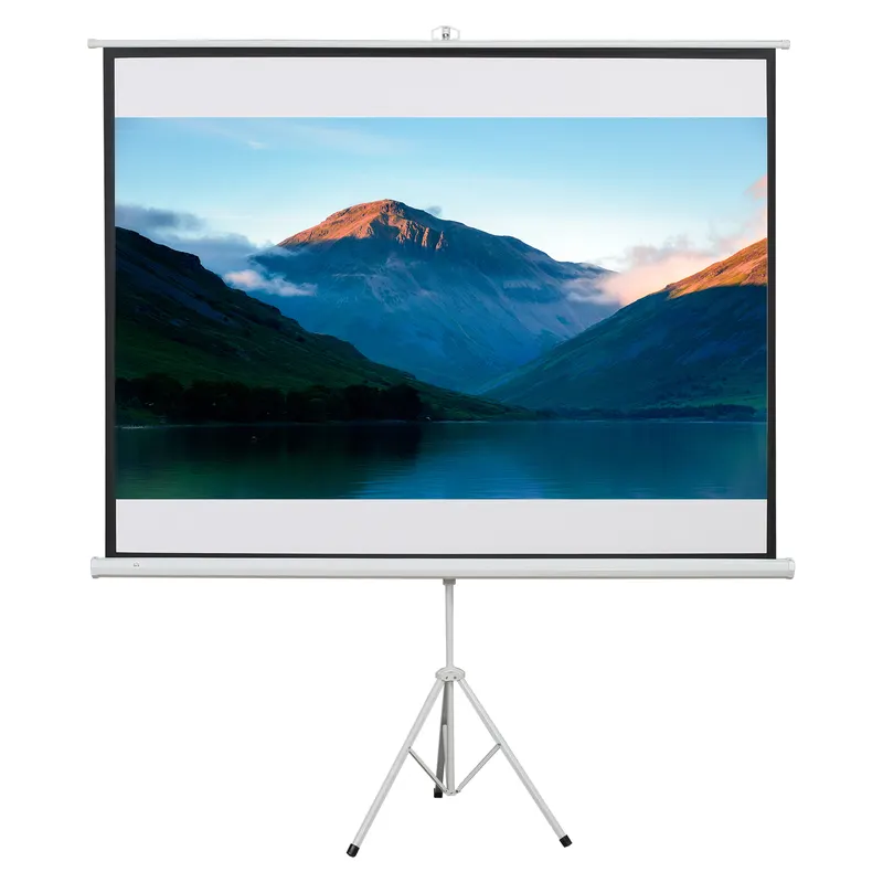 HOMCOM Ecran de Proiecție 100 Inch cu Trepied Inclus, Format 4:3, Ușor de Asamblat, Ideal pentru Filme și Prezentări | Romania